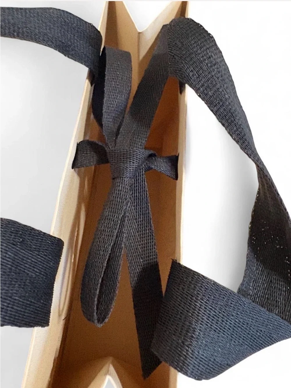 Valentino Beige Paper Gift Bag with Black Top Handles
